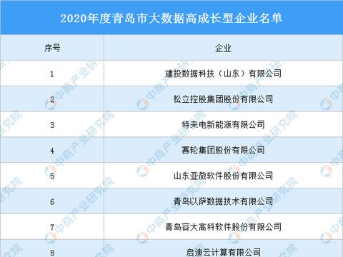 2020年度青島市大數據高成長型企業名單發布，數據處理與存儲服務引領行業風向